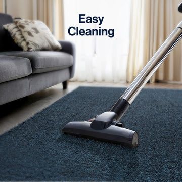 Haze Solid Low-pile Area Rug Navy